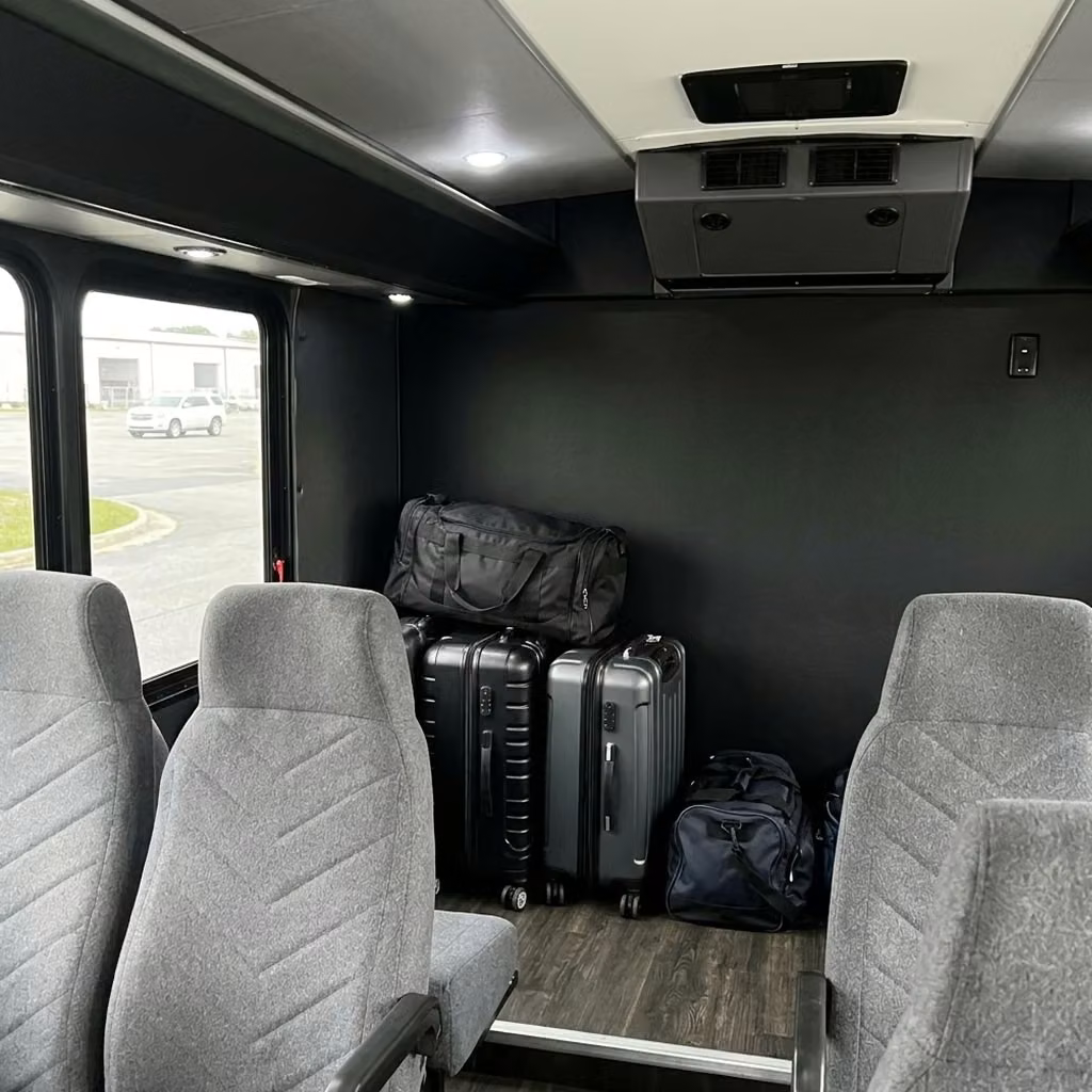 enterprise 15 passenger minibus luggage area
