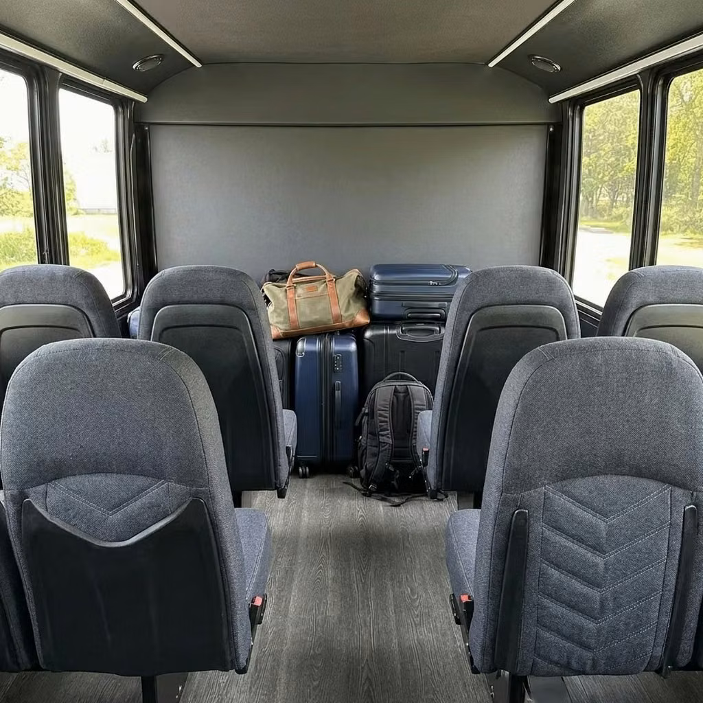 enterprise 25 passenger minibus luggage area