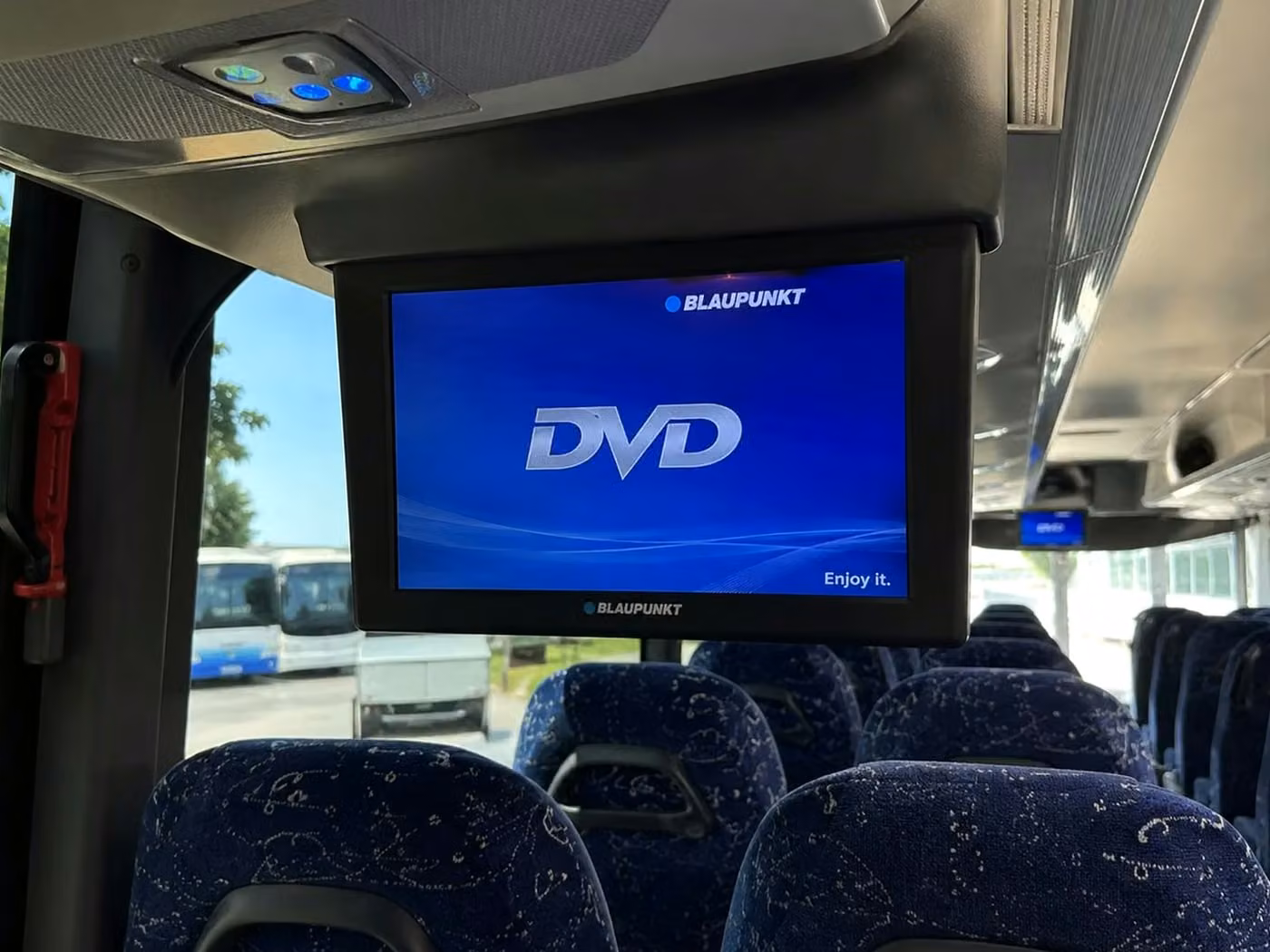 enterprise 56 passenger charter bus tvs