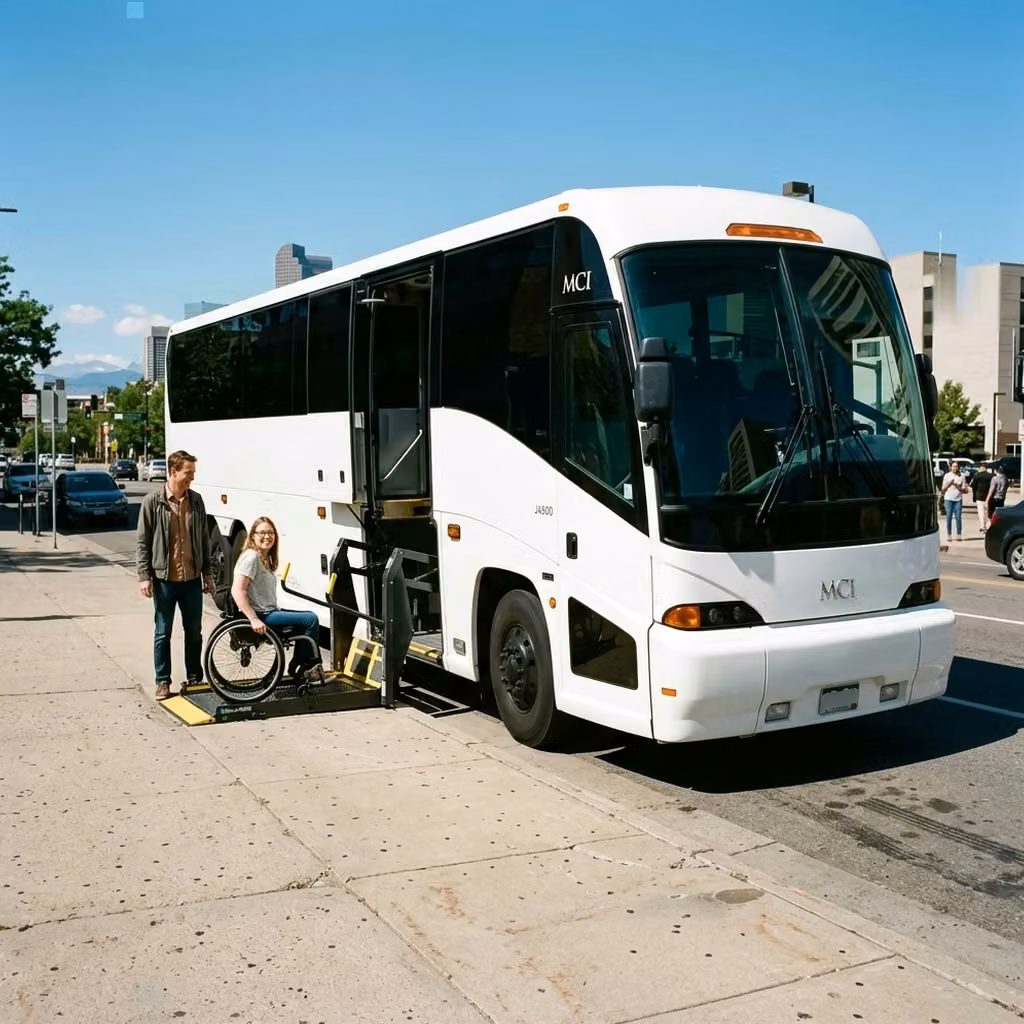 enterprise 56 passenger charter bus wheelchair lift
