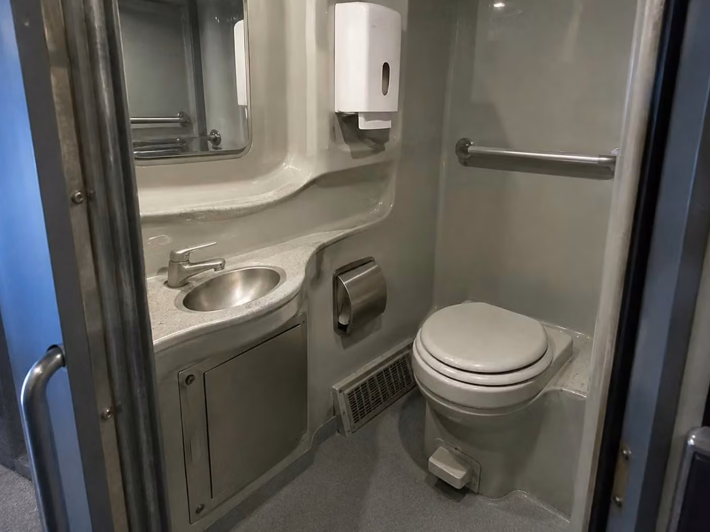 enterprise charter bus onboard restroom