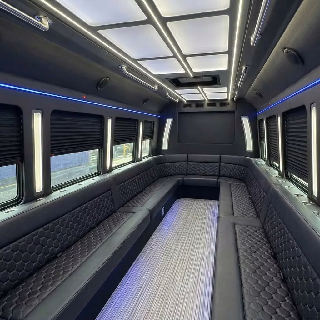 enterprise party bus wraparound seating