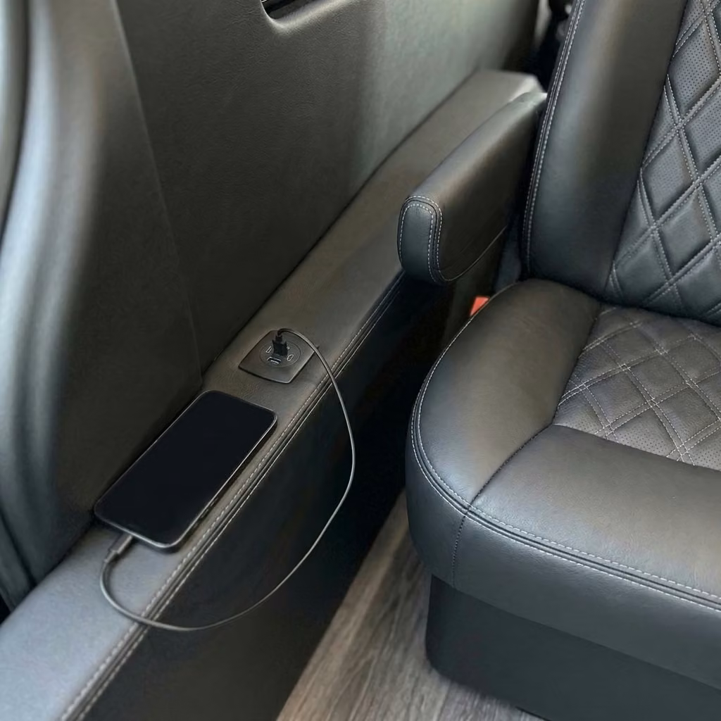 enterprise sprinter van rental with driver usb charging
